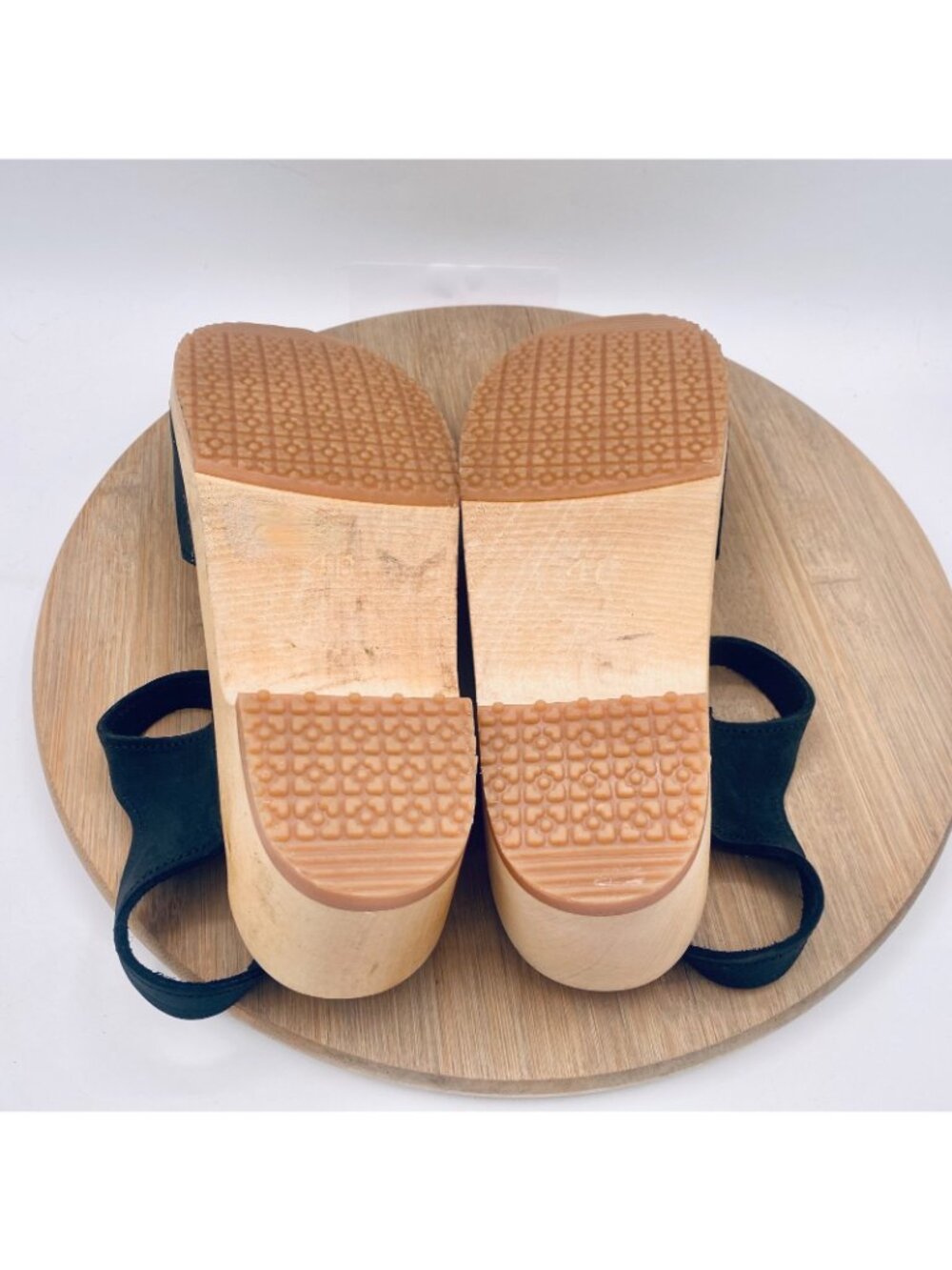 Sandgrens Swedish Wooden Clogs Womens 9 40 Black Leather Mary Jane Handmade - Picture 9 of 12